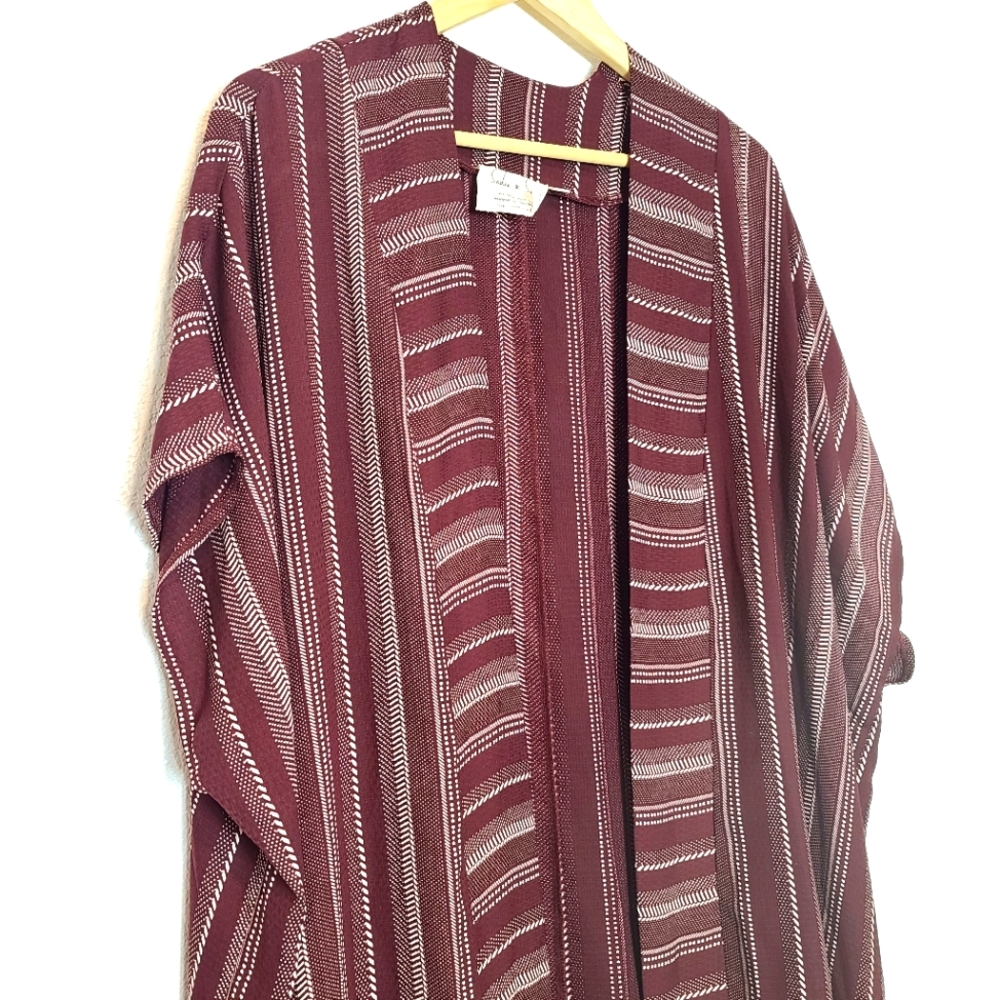 Sadie & Sage Brown Aztec Southwestern Kimono Cardigan – Boho Fall Layer – Small - Picture 8 of 13